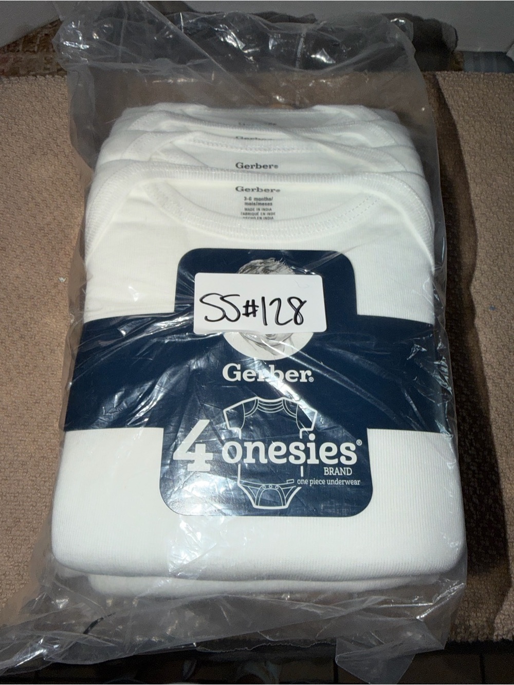 NWT 100% Cotton Size 3-6 Months Gerber 4-Pack White Onesies Bodysuits Lot of 3